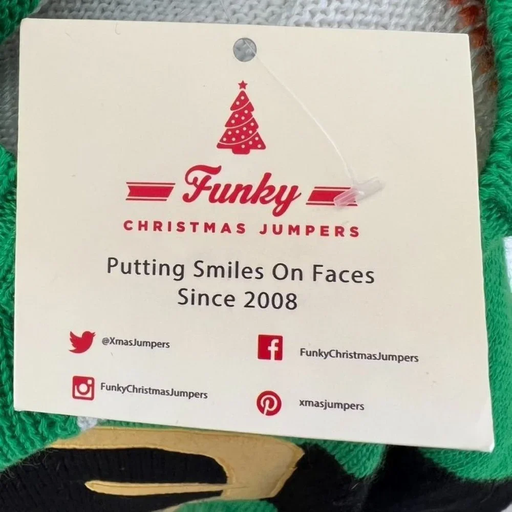 Funky Christmas Jumpers Elf Ugly Christmas Sweater Green Belt Holiday Unisex‎ Sm - Picture 13 of 14